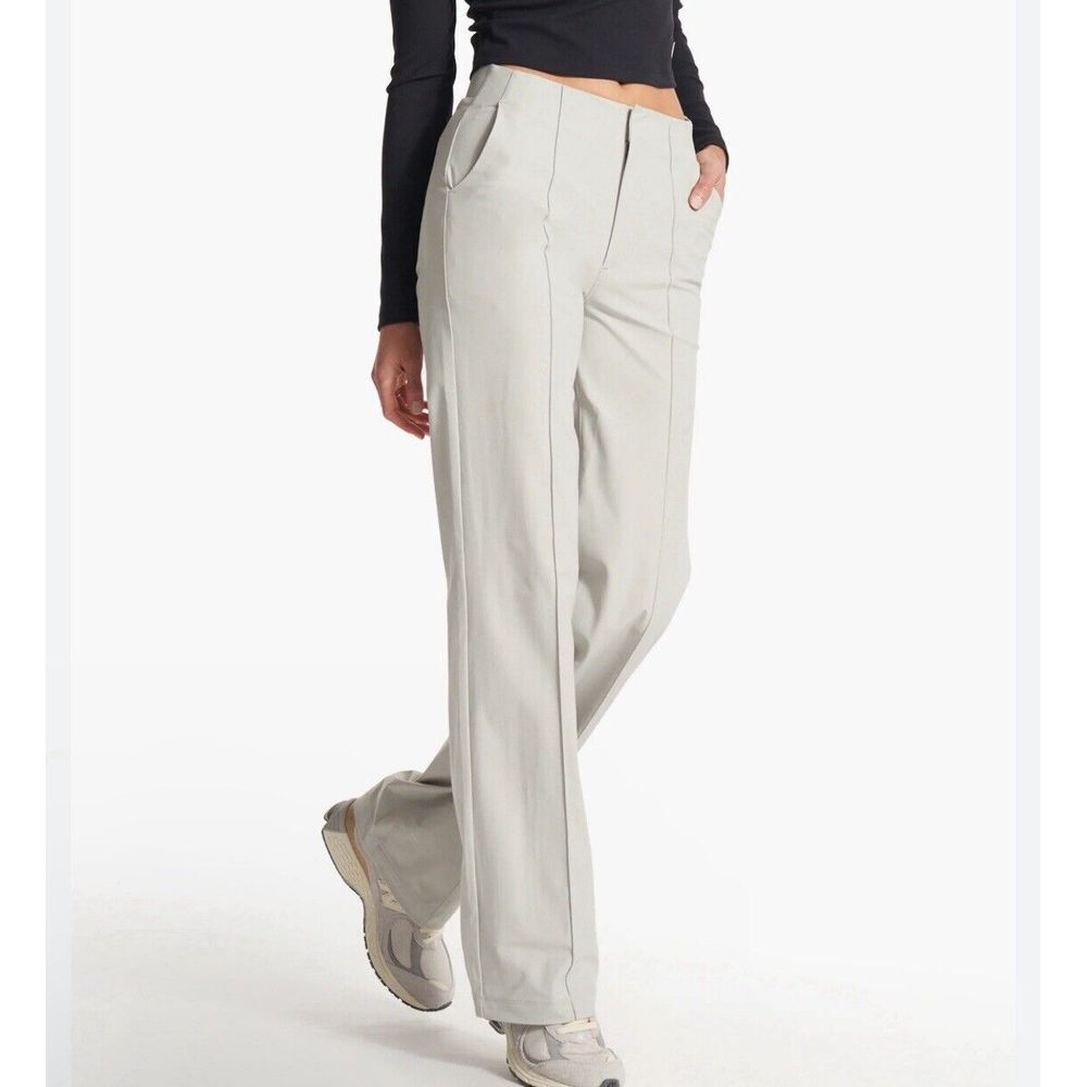 Vuori Womens Meta Wide Leg Pants Trousers Size L Gray Athlesiure